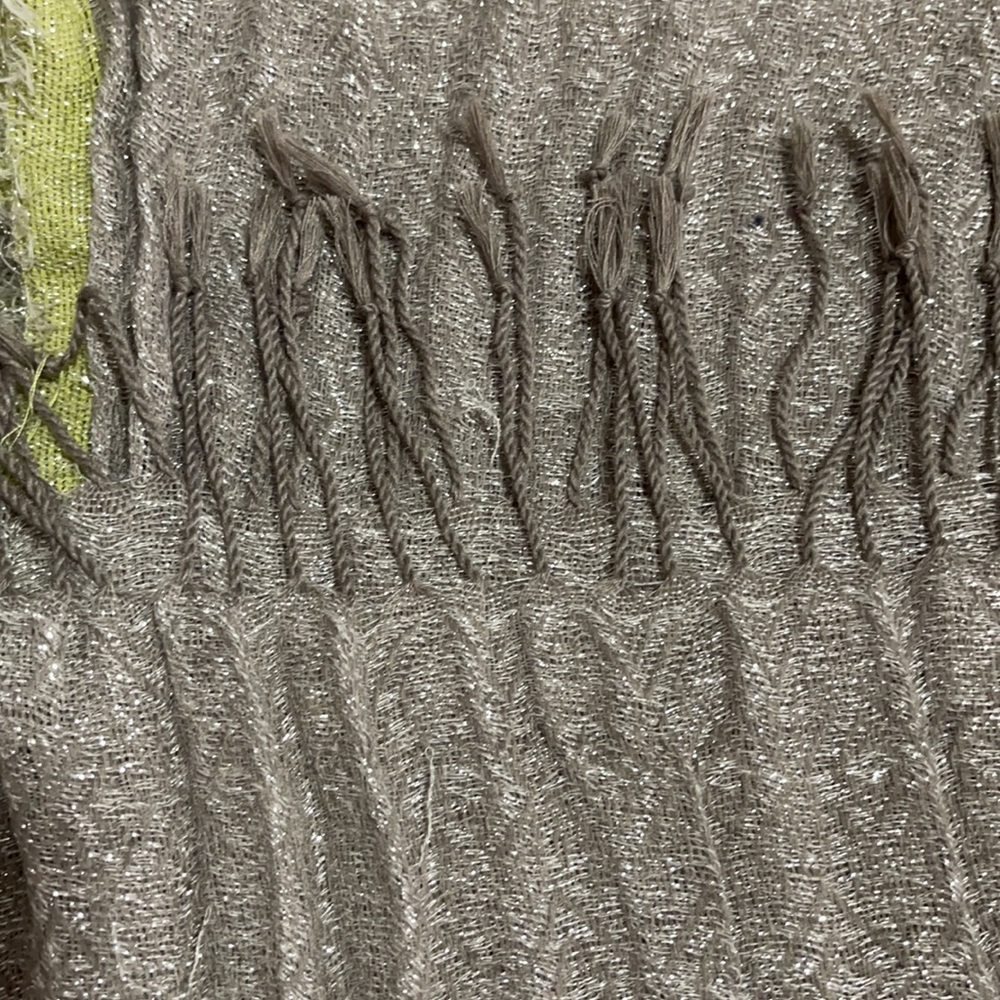 THEODORA & COLLUM | Women’s Silver and Lime Scarf - Picture 6 of 8